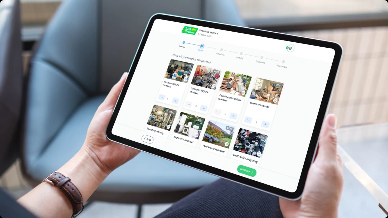 Online Booking On Customer Tablet