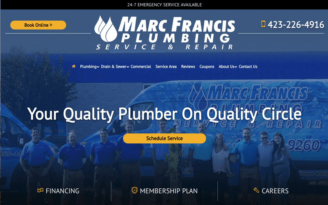 Marc Francis Plumbing screenshot