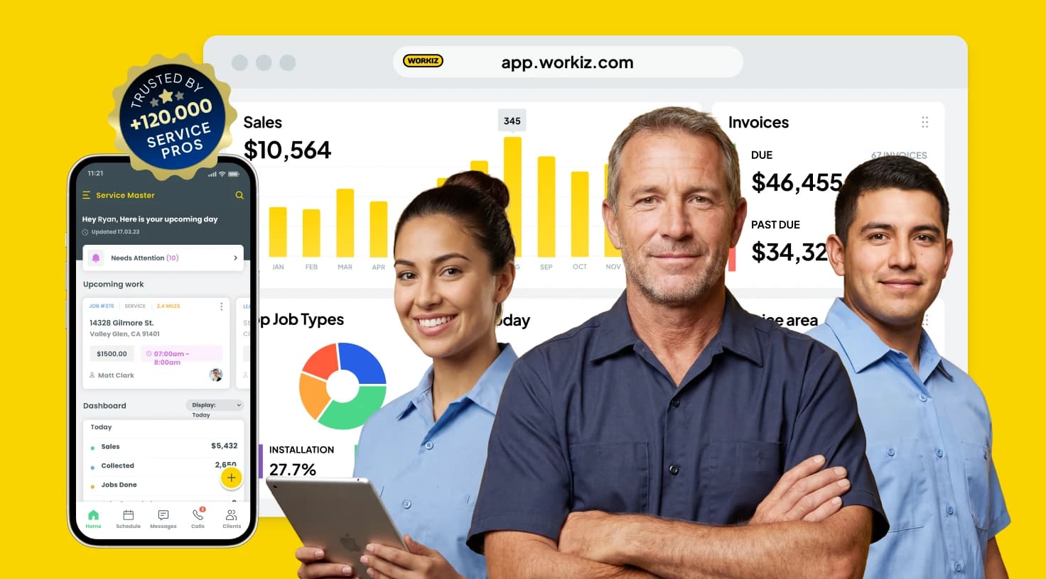 Plumbing Service Pro Team Using Digital Scheduling Tools