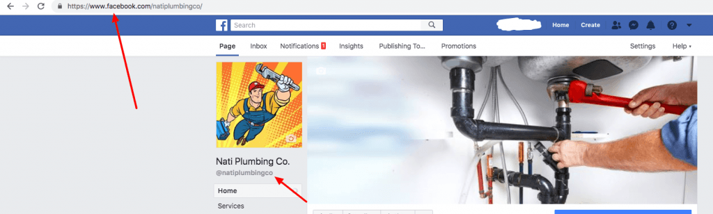 Facebook page custom url