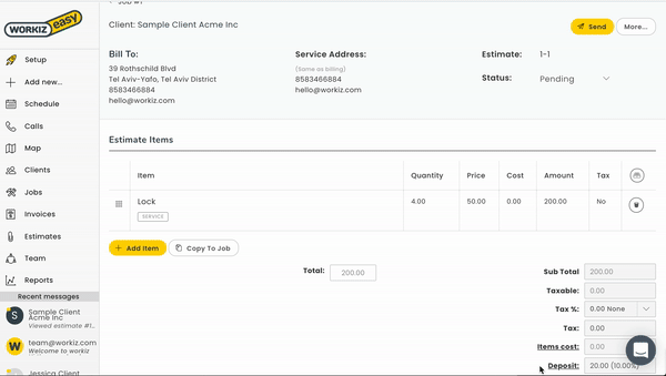 automate client estimates with workiz