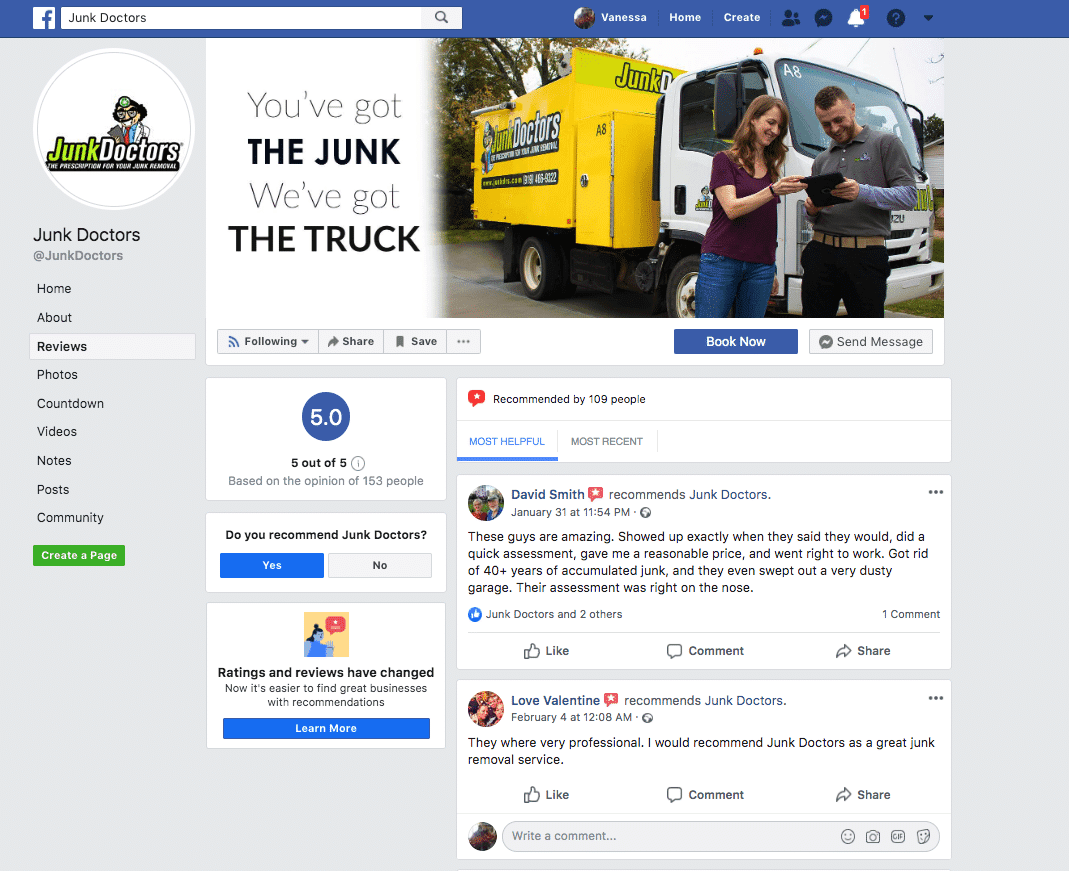 Junk Doctors facebook page