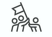 people holding flag icon