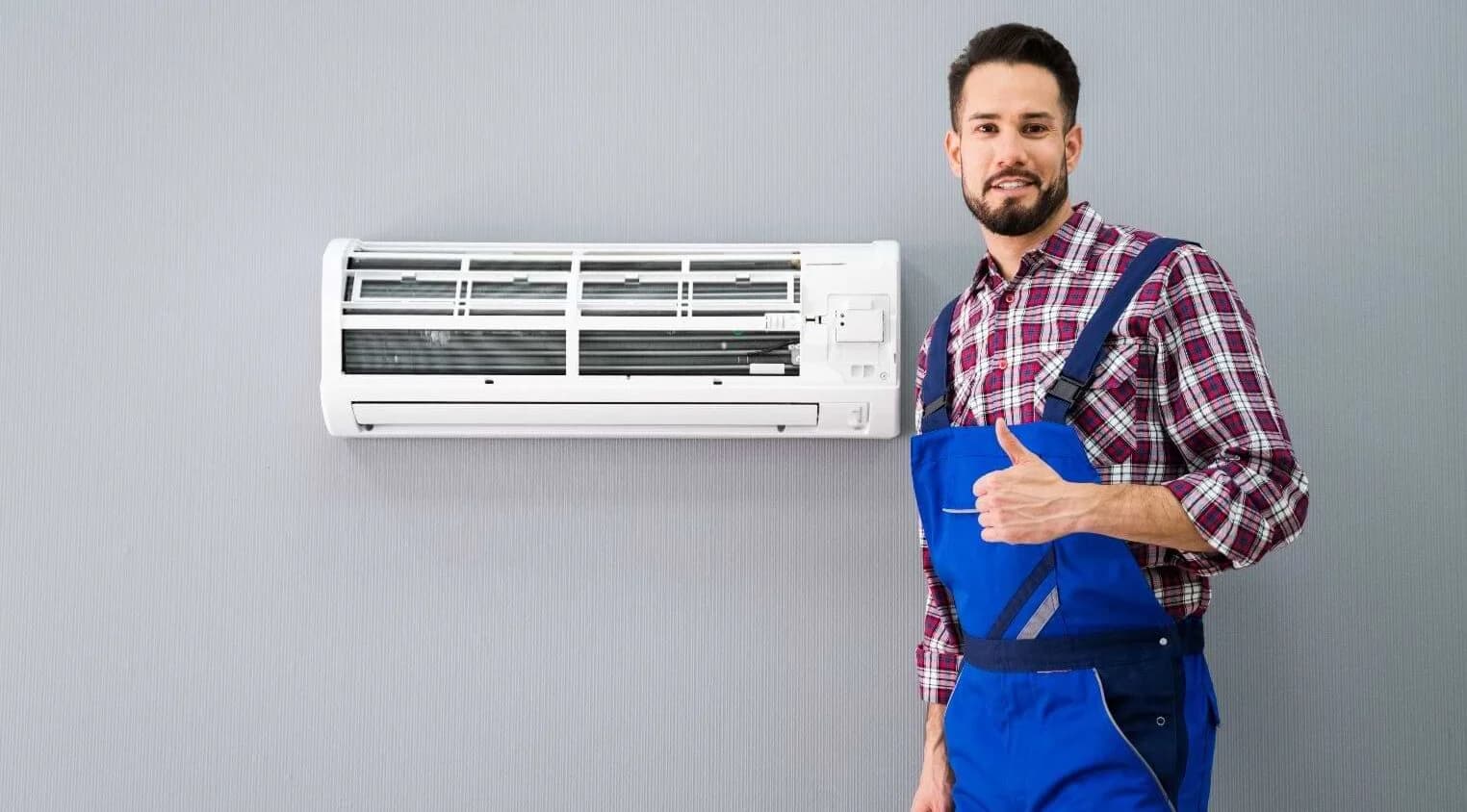 Hvac Technician Showcasing Air Condition