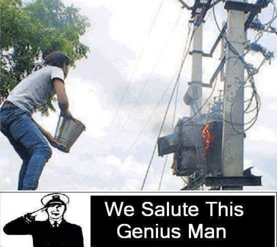 Please say that this is just a great electrician meme and this did not actu...