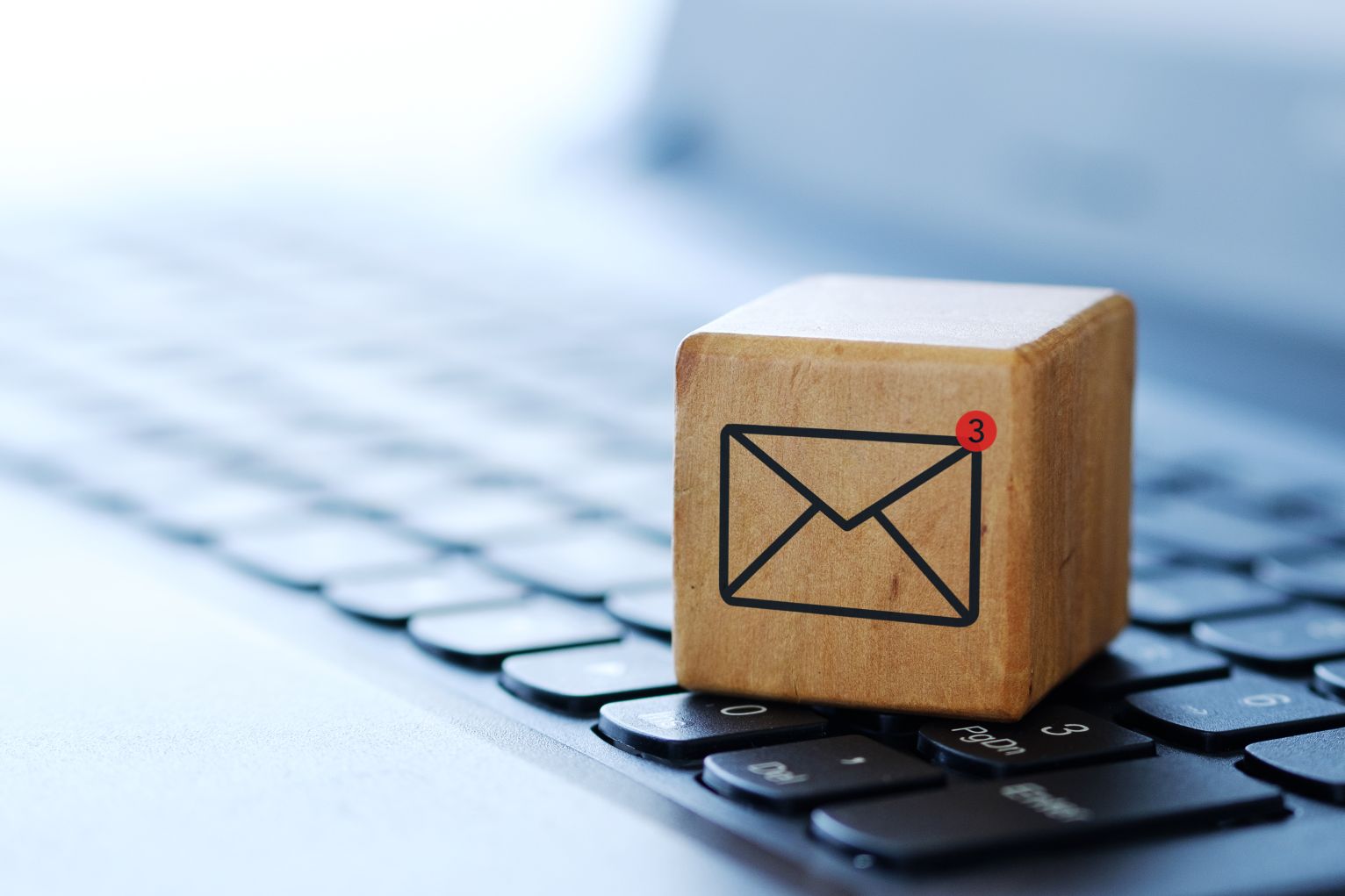 Inbox Cube Placed On A Keyboard, Digital Marketing