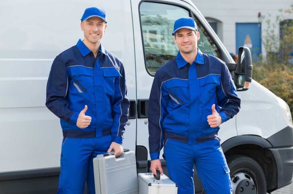 Electricians With Working Van V12227722